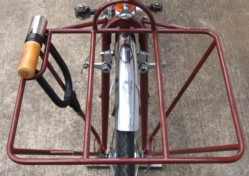Ira Ryan Porteur bicycle with integrated handcrafted front rack